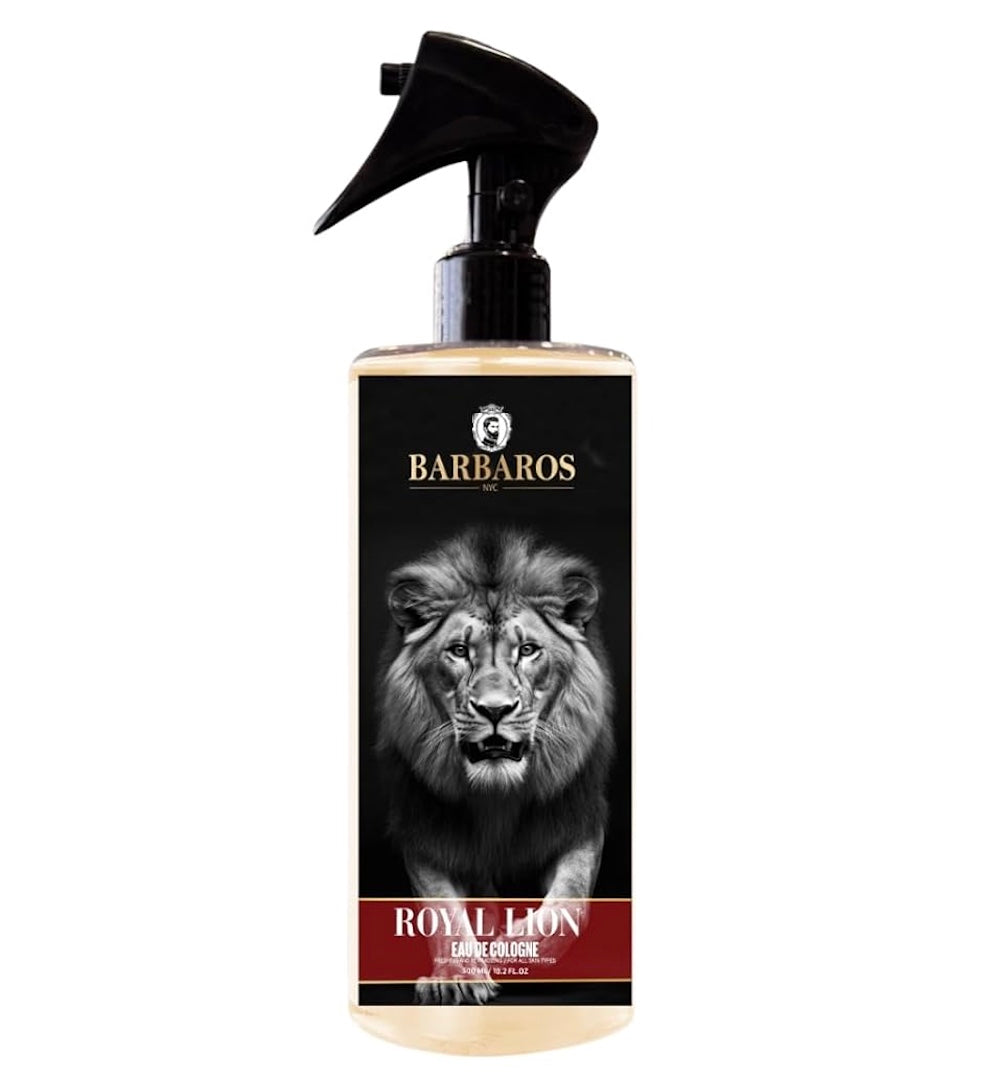 Barbaros Royal Lion aftershave/cologne bottle on a white background