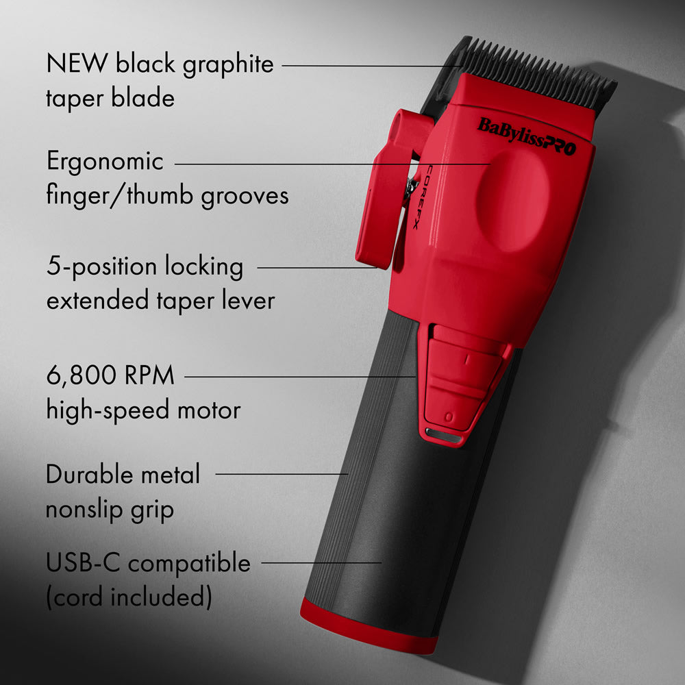 BabylissPro CoreFX Clipper - Red 