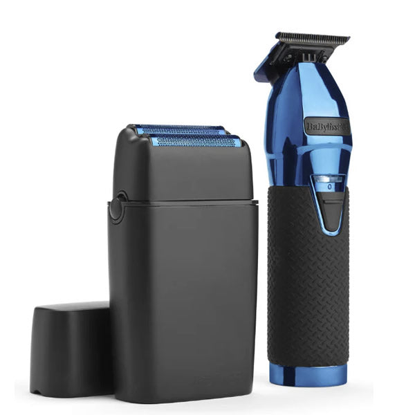 BabylissPro Black & Blue Trimmer & Shaver Combo Pack #FXDUOFS2TBL