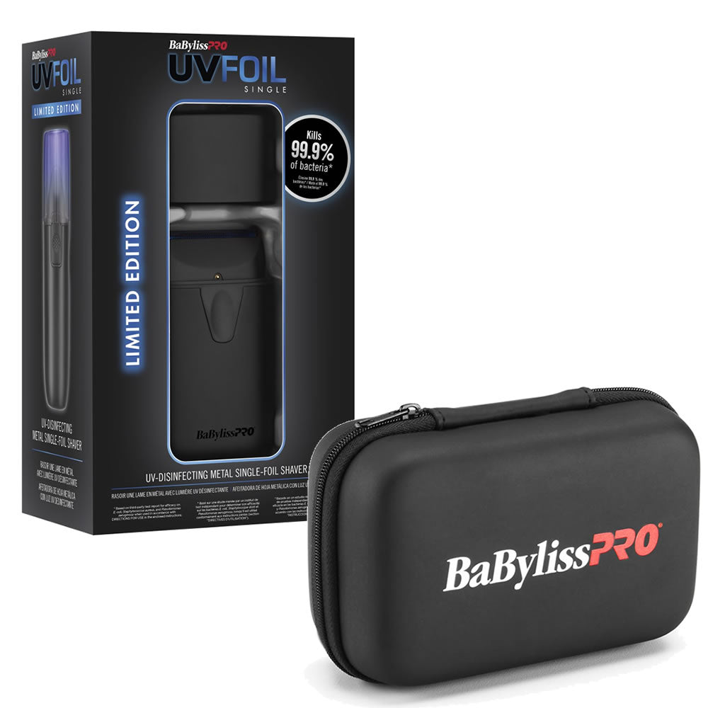 BabylissPRO UV Single Foil Shaver (Matte Black) w/ FREE Case 
