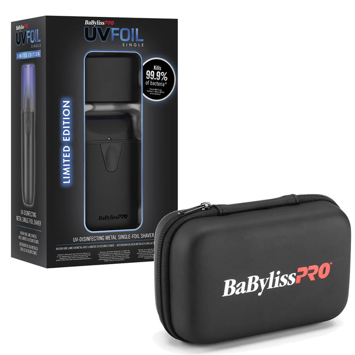 BabylissPRO UV Single Foil Shaver (Matte Black) w/ FREE Case 