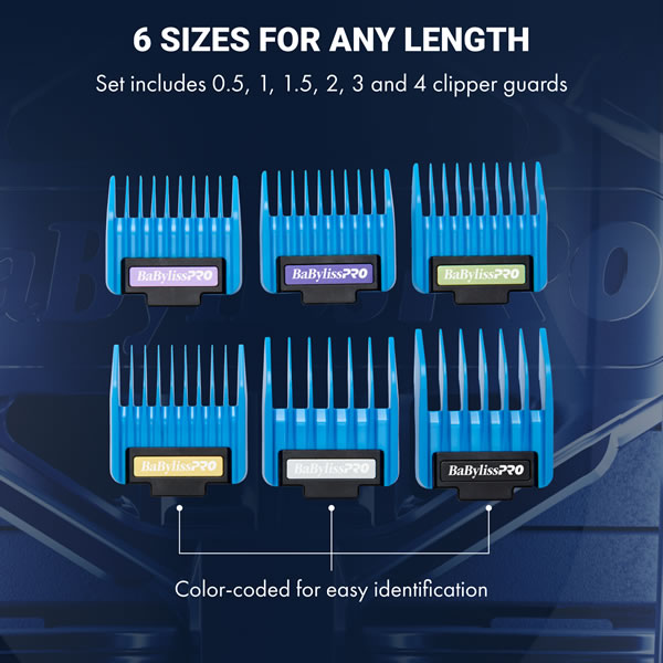 BabylissPro Precision Magnetic Clipper Guards 6pk #FXPCMG