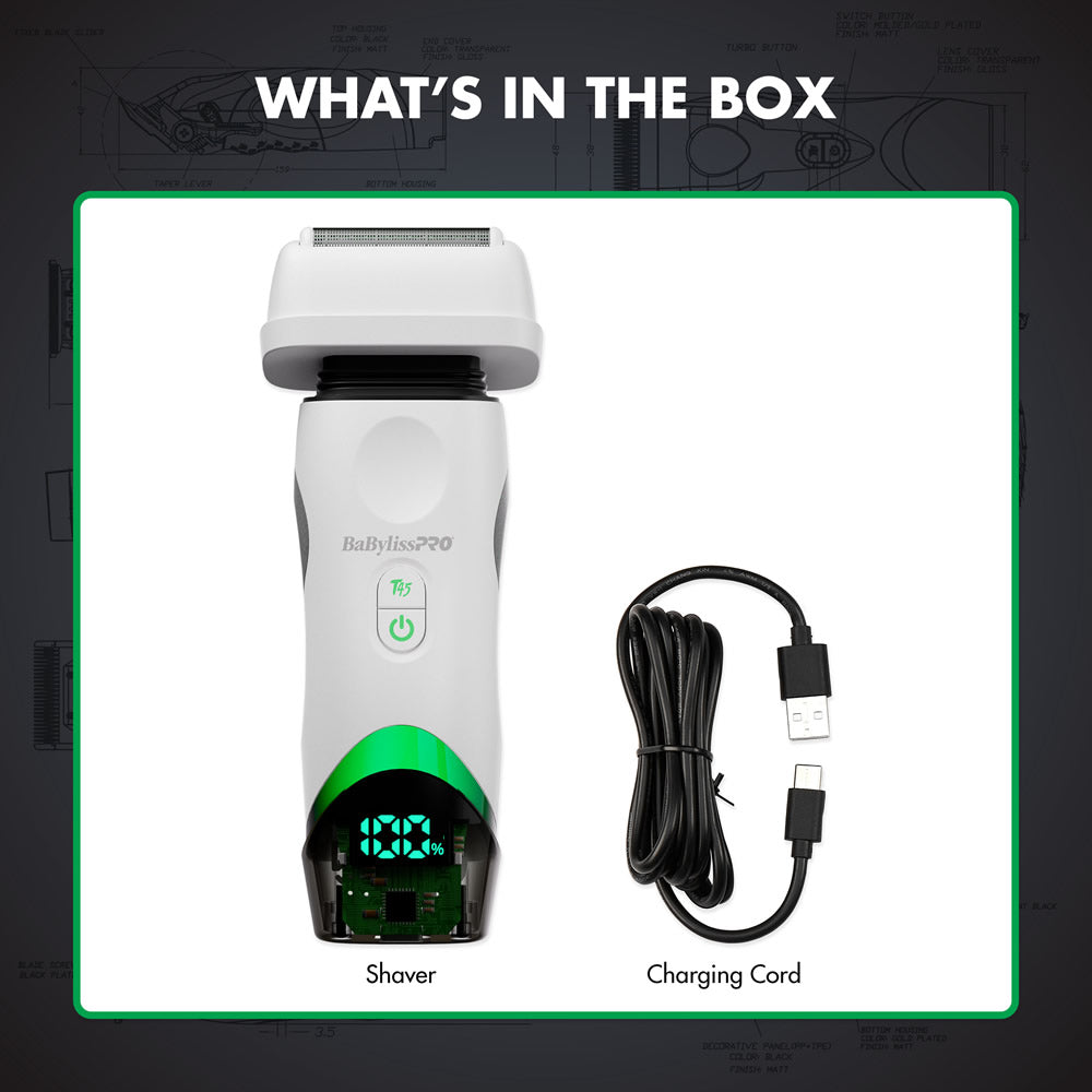 BaybylissPro Tomb45 Wireless Charging Double Foil Shaver (White) 