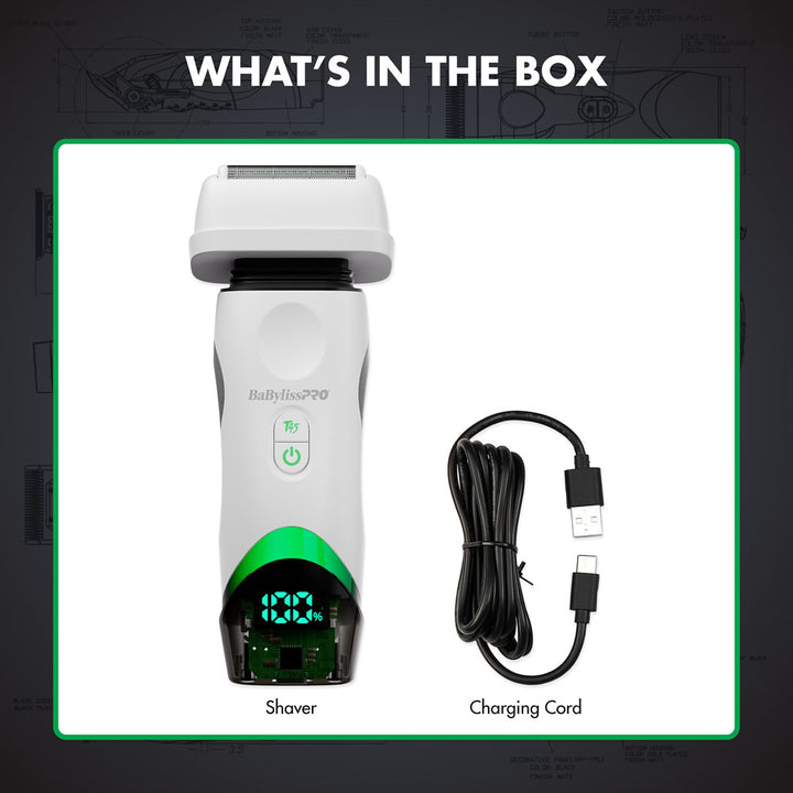 BaybylissPro Tomb45 Wireless Charging Double Foil Shaver (White) 