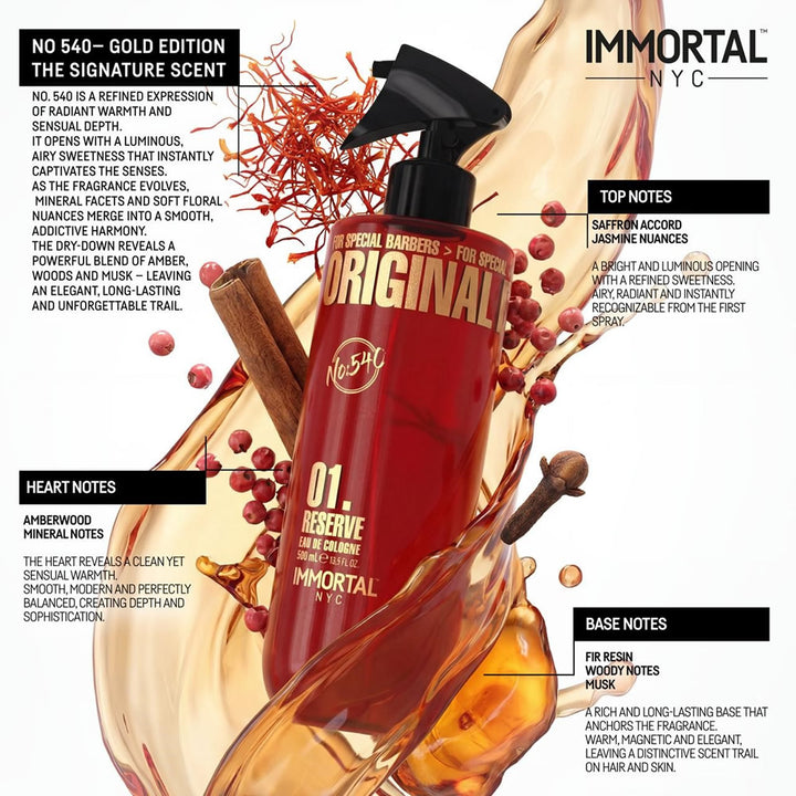 Immortal Reserve 01 GOLD EDITION Eau De Cologne 16.9oz