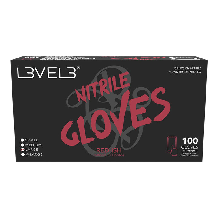 L3VEL3 Red-ish Nitrile Gloves 100ct