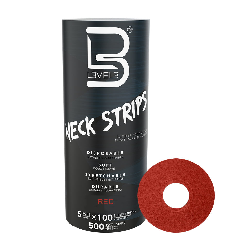 L3vel3 Neck Strips - Red - 5 Rolls  100 Strips/Roll