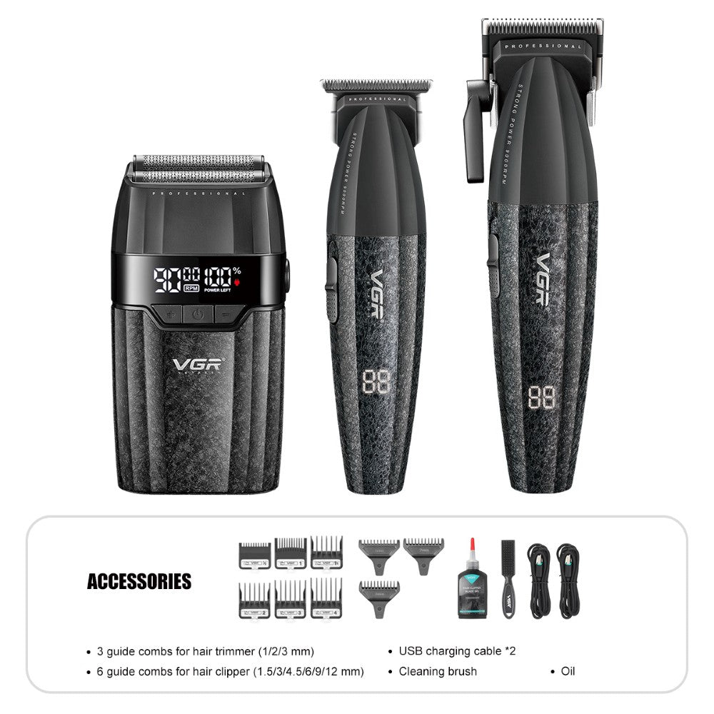 VGR V-640 S3 Professional 3pc Barber Set