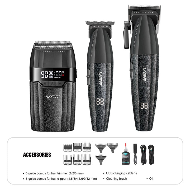 VGR V-640 S3 Professional 3pc Barber Set