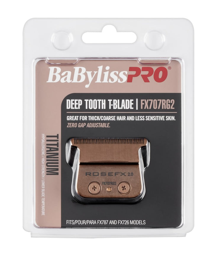 BabylissPro Rose Gold Titanium Deep-Tooth Trimmer Blade #FX707RG2